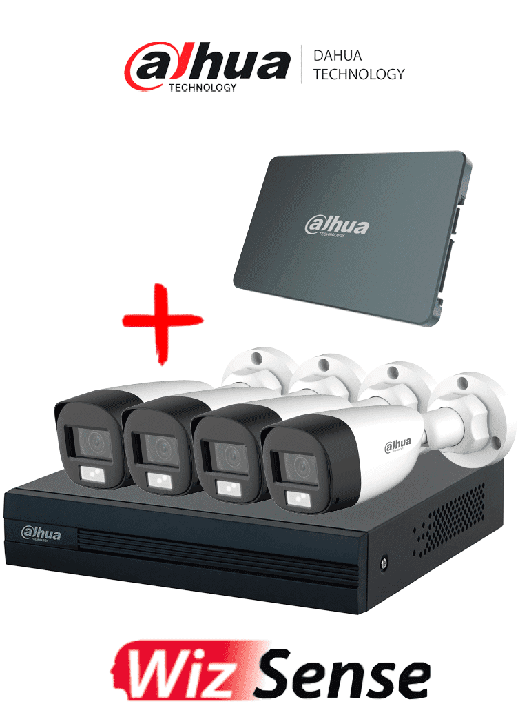 DAHUA KIT/XVR1B04-I-SSD512G4HFW-IL-A - Kit Iluminación Dual de 4 Canales con SSD de 512GB/ 4 Camaras IL de 2 Megapixeles con Microfono/ DVR Cooper-I WizSense/ Con IA/ 4 Ch+1 IP/ Accesorios Incluidos/ #LoNuevo #DPAQ #ANIVDAHKIT+M #MCI2 #DMD