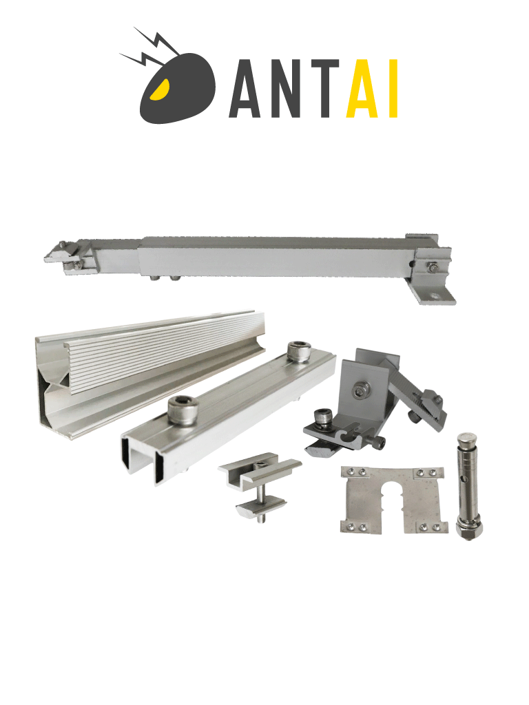 [ANTAISTFLTRF-Kitdeestructuradealuminiopara2módulos] ANTAI STFLTRF - Kit de estructura de aluminio para 2 módulos con inclinación de 15º a 30º en vertical / Para 2 paneles no incluidos #SOLAR #MCI1 #KITSOLAR