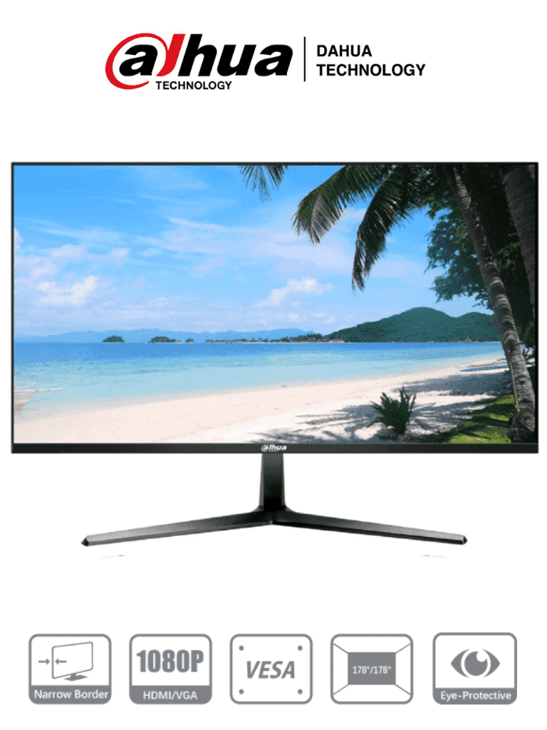 DAHUA DHI-LM27-B200 - Monitor de 27 Pulgadas/ Full HD/ Especial para Videovigilancia/ Ideal para trabajo 24/7/ Marco Ultra Delgado/ Angulo de 178 Grados de Visualización/ Entrada HDMI&VGA/ VESA/ #MonitorDahua #GAMER