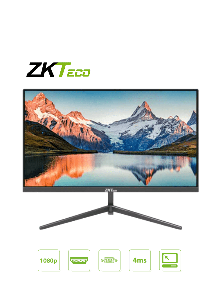 [ZD22-2K-A] ZKTECO ZD222KA - Monitor LED Full HD de 22 pulgadas / Resolución 1920 x 1080 / Retroiluminación DLED / 1 Entrada de video HDMI y 1 VGA / Ángulo de Visión Horizontal 178° / Soporte VESA / Incluye Cable HDMI / Ideal para hogar y oficina #HD1