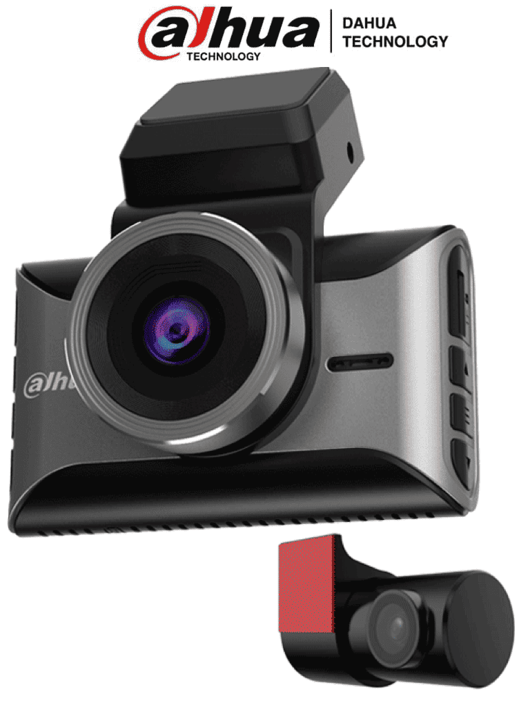 DAHUA S10 - Dashcam, Equipada con 2 cámaras: frontal (4K) y trasera (1080p), Pantalla de 3", Soporta ADAS, Equipada con Wi-Fi, GPS (local) y sensor G, Capacidad de MicroSD hasta 256 GB, Micrófono y altavoz integrados
