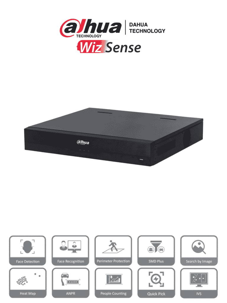 DAHUA NVR4416-16P-EI - NVR de 8 MP /16 Canales IP/ WizSense/ 4k con IA/ 16 Puertos PoE af/at/ 4 Bahias para Discos Duros/ 1 Canal de Reconocimiento Facial por NVR/ 4 Ch con SMD Plus/ Soporta Cámaras con IA/ 10 Bases de Datos de Rostros #NVF #IMD