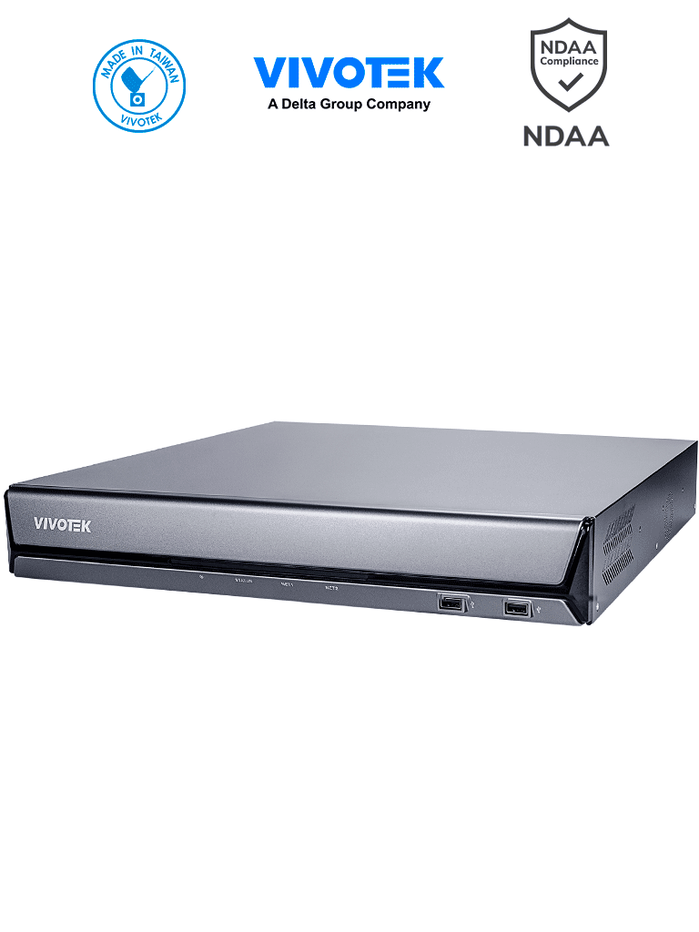 VIVOTEK ND9542P - Grabador NVR 32 Canales,16 Puertos PoE, 4 Bahias, Deep Search, Smart VCA Search, Ciberseguridad Trend Micro, Salida HDMI 4K, Centralizacion con VAST 2, VSS, Grabacion de 192Mbps, Gestión PoE, ONVIF, NDAA #VTX