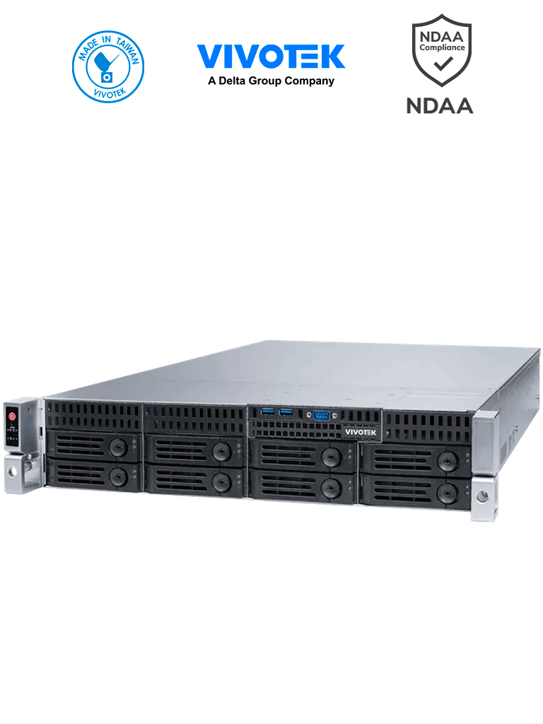 [NR9581-v3] VIVOTEK NR9581-v3 - Grabador de video IP NVR 32 canales, 8 bahias, VSS Pro integrado, Deep Search, Salida HDMI, con doble fuenta de energI­a, 512Mbps, expandible hasta 128 canales, NDAA y ONVIF
