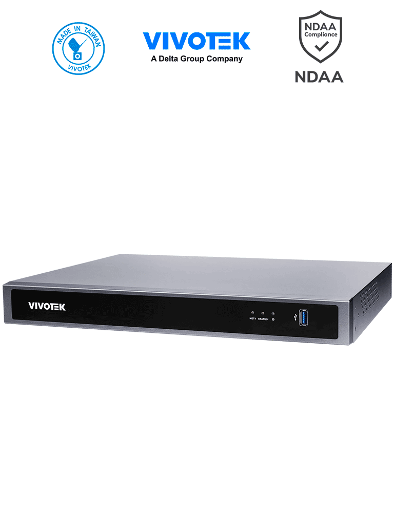 [ND9326P] VIVOTEK ND9326P - NVR 8 canales con 2 bahías y 8 puertos PoE FE RJ45, además de 1 puerto GE RJ45, ciberseguridad Trend Micro, Deep Search y Smart VCA Search, compatible con NDAA y ONVIF. #VTX
