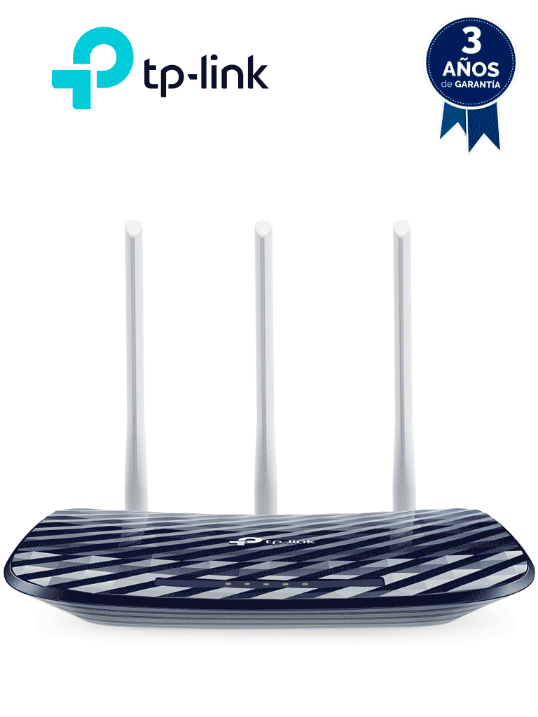 TP-LINK Archer C20 - Ruteador WiFi AC 733Mbps con 1 puerto WAN RJ45 Fast Ethernet, 4 puertos LAN RJ45 Fast Ethernet y 3 antenas fijas. #MCI2 #TPMCIQ2