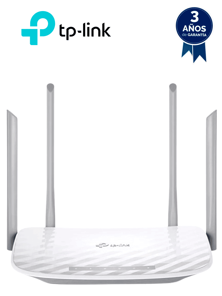TP-LINK Archer C20<W> - Ruteador WiFi AC de 733Mbps con 1 puerto WAN RJ45 Fast Ethernet, 4 puertos LAN RJ45 Fast Ethernet y 4 antenas fijas. #TP