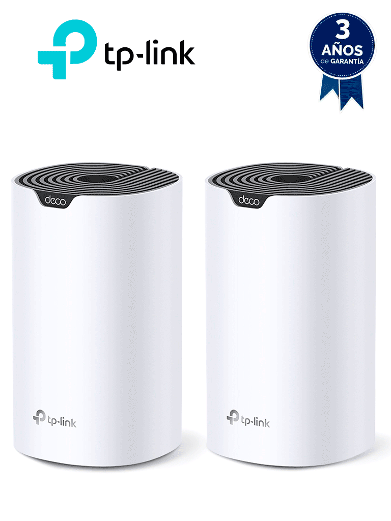 TP-LINK Deco S7(2-pack)- Kit de 2 routers inalámbricos MESH para hogar de doble banda Wi-Fi 5 AC1900 Mbps con 3 puertos Gigabit WAN/LAN, 3 antenas internas y administración en la app Deco (iOS, Android). (2 piezas) #O4