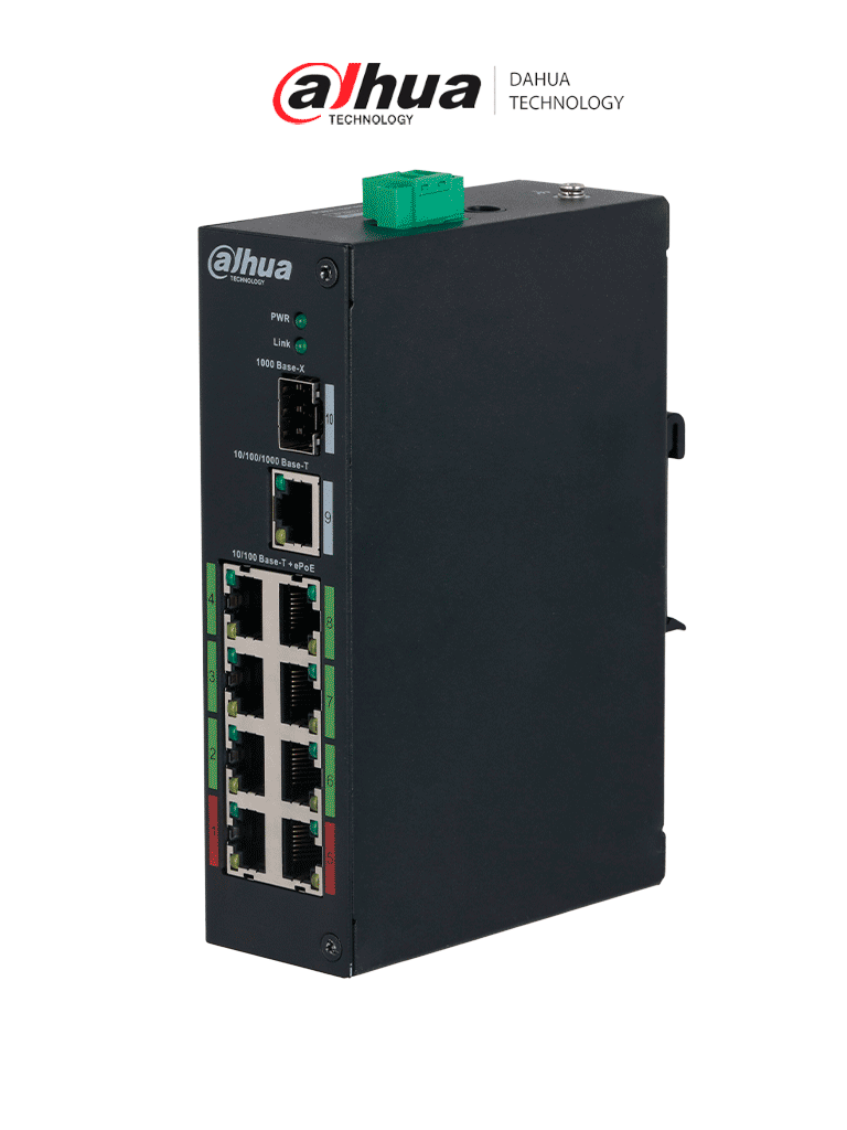 DAHUA DH-LR2110-8ET-120-V2 Switch ePoE 8 Puertos/ Hasta 800 Mts con Cámaras ePoE/ 120 Watts/ Switching 8.8G/ IEEE802.3af/ IEEE802.3at/ Hi-PoE