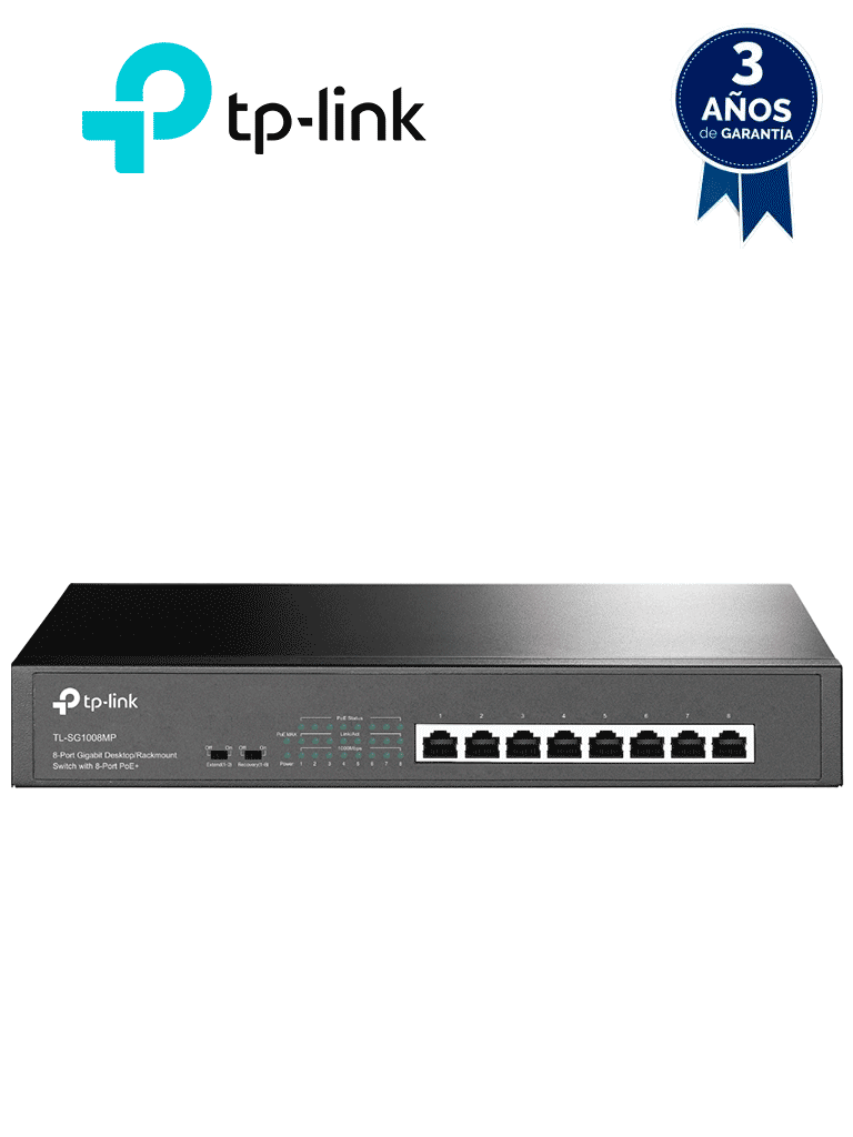 [TL-SG1008MP] TP-LINK TL-SG1008MP - Switch Gigabit PoE+ no administrable de 8 puertos 10/100/1000 Mbps, para escritorio #TPLM1 #MARTPL1