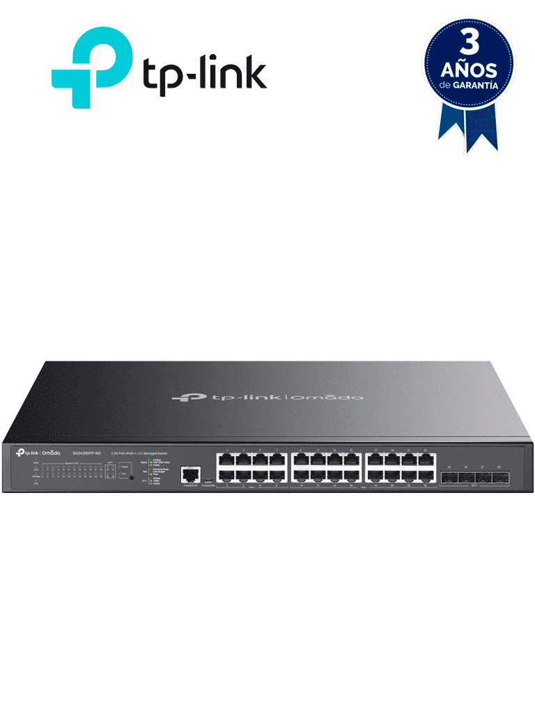 TP-LINK TL-SG3428XPP-M2 -Switch OMADA administrable de 24 puertos RJ45 2.5GbE POE , 4 Puertos SFP+ 10G , 500W de suministro POE , Administración en la nube con Omada. #MARTPL2#TPLOCO