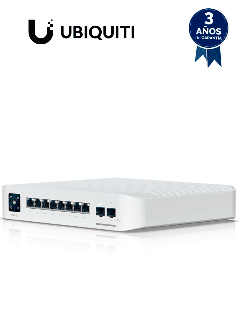 [USW-PRO-8-POE] UBIQUITI USW-PRO-8-POE - Switch UniFi capa 3 de 8 puertos POE 802.3af/at/bt , 6 puertos POE+ , 2 puertos POE++ , 2 puertos SFP+ , 120W totales.#preventa