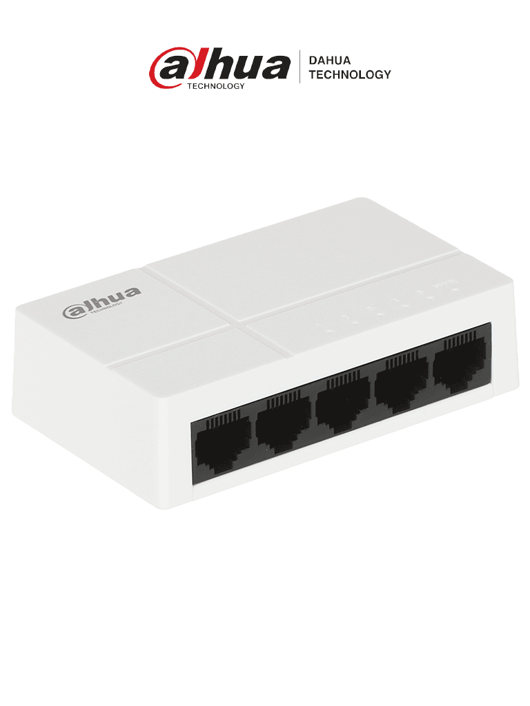DAHUA PFS3005-5GT-L - Switch para Escritorio 5 Puertos/ Gigabit Ethernet/ 10/100/1000/ Diseño Compacto/ Capa 2/ Switching 10 Gbps/ Velocidad de Reenvio de Paquetes 7.44 Mbps/ Blanco/ #SwitchDpxv