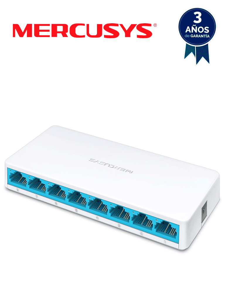 [MS108] MERCUSYS MS108 - Switch no administrable para escritorio, con 8 puertos 10/100 Mbps, diseño compacto y función Plug and Play #TPLM1 #MCI2 #TPMCIQ2