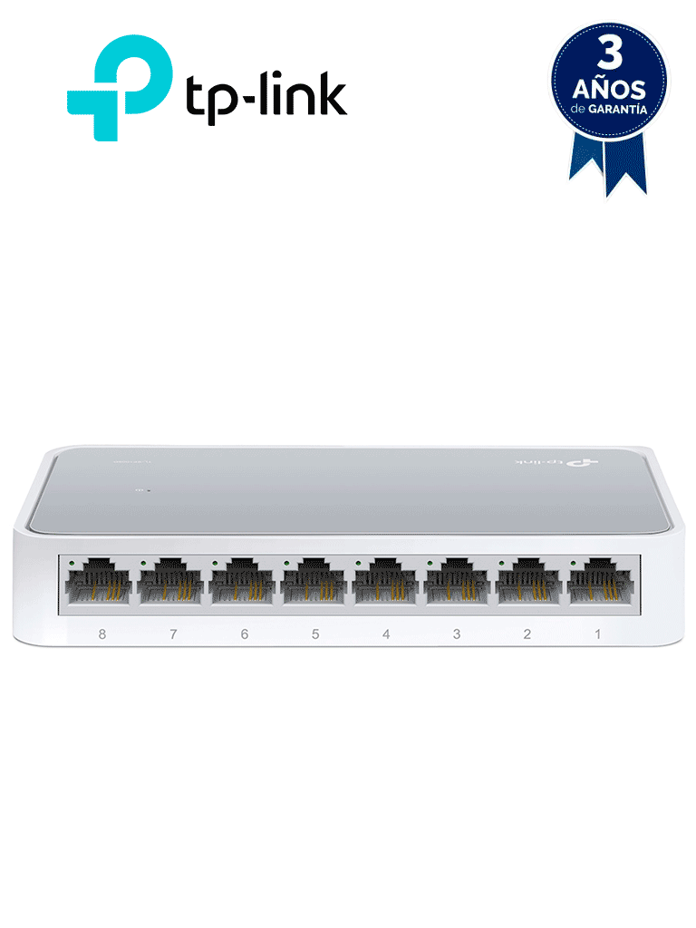 TP-LINK TL-SF1008D - Switch de escritorio con 8 puertos RJ45 Fast Ethernet, diseño de plástico y configuración plug and play. #TPLM1 #MARTPL1