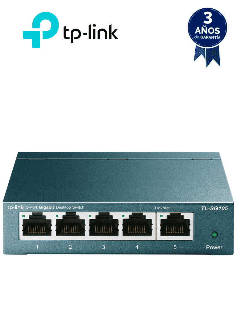 [TL-SG105] TP-LINK TL-SG105 - Switch Gigabit no administrable de 5 puertos 10/100/1000 Mbps