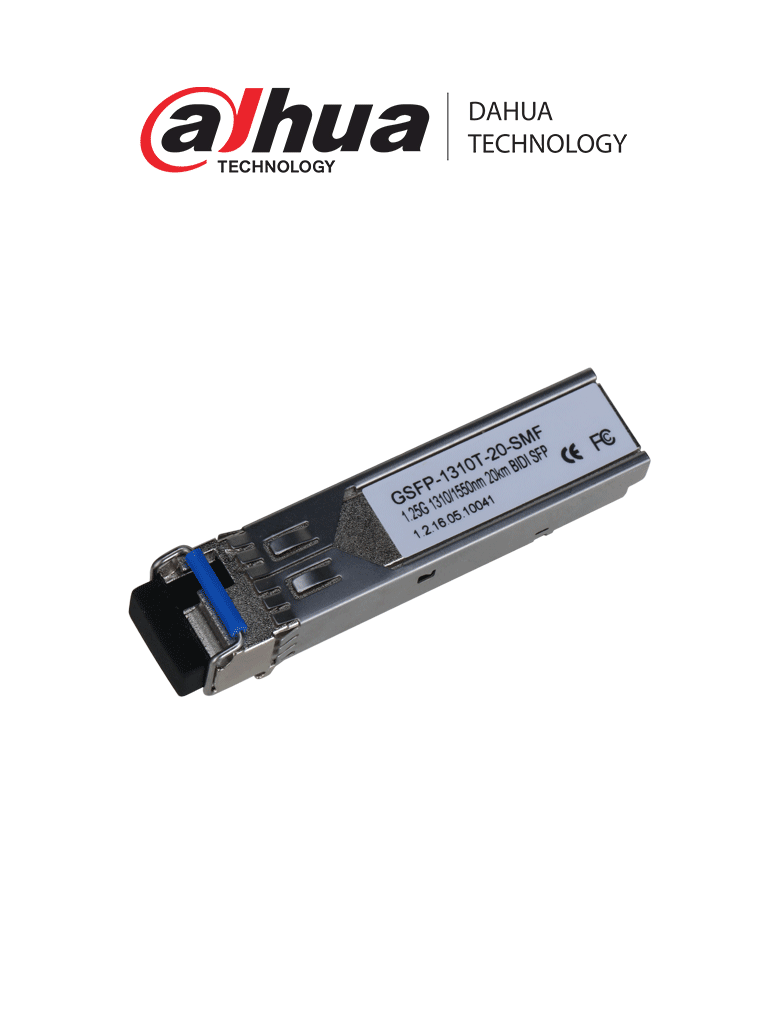 [GSFP-1310T-20-SMF] DAHUA GSFP-1310T-20-SMF - Modulo de Fibra Optica SFP/ Monomodo/ Transmisión Bidirecciónal/ Conector LC/ Hasta 20Km/ TX 1310nm,RX 1550nm