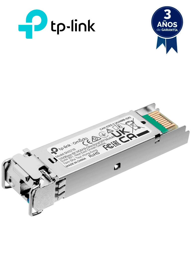 [SM321B] TP-LINK SM321B - Transceptor mini-GBIC SFP WDM Bi-Direccional, Monomodo 1GBase, con alcance de 10 km y conector LC. Se requiere el modelo TL-SM321A para enlazar.