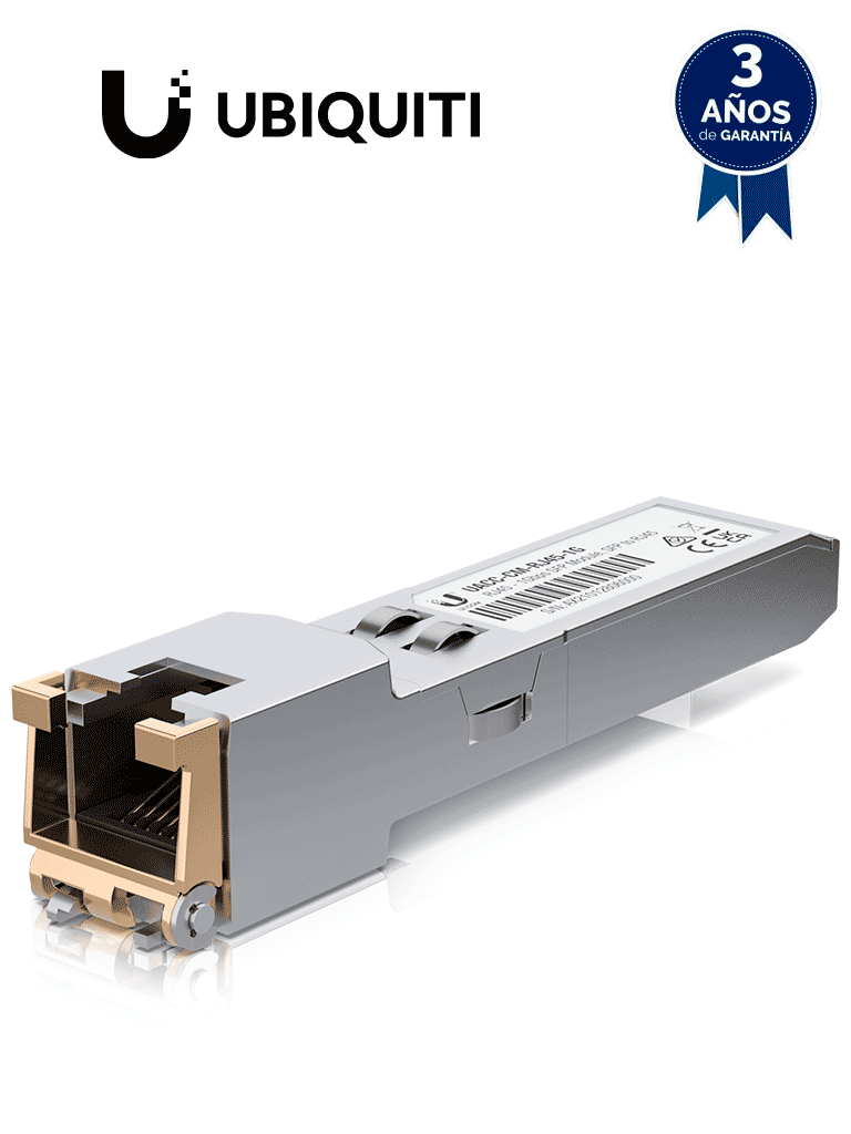 [UACC-CM-RJ45-1G] UBIQUITI UACC-CM-RJ45-1G - Modulo de Fibra UFiber/ Convertidor de SFP a RJ45/ 1000Mbps/ Distancia de hasta 100m de Conexión #DicUBI