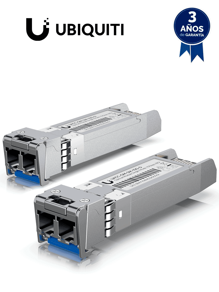 UBIQUITI UACC-OM-SM-10G-D-2 - Paquete de 2 transceptores SFP+ monomodo de 10 Gbps con conectores LC, compatibles con UFiber #DicUBI