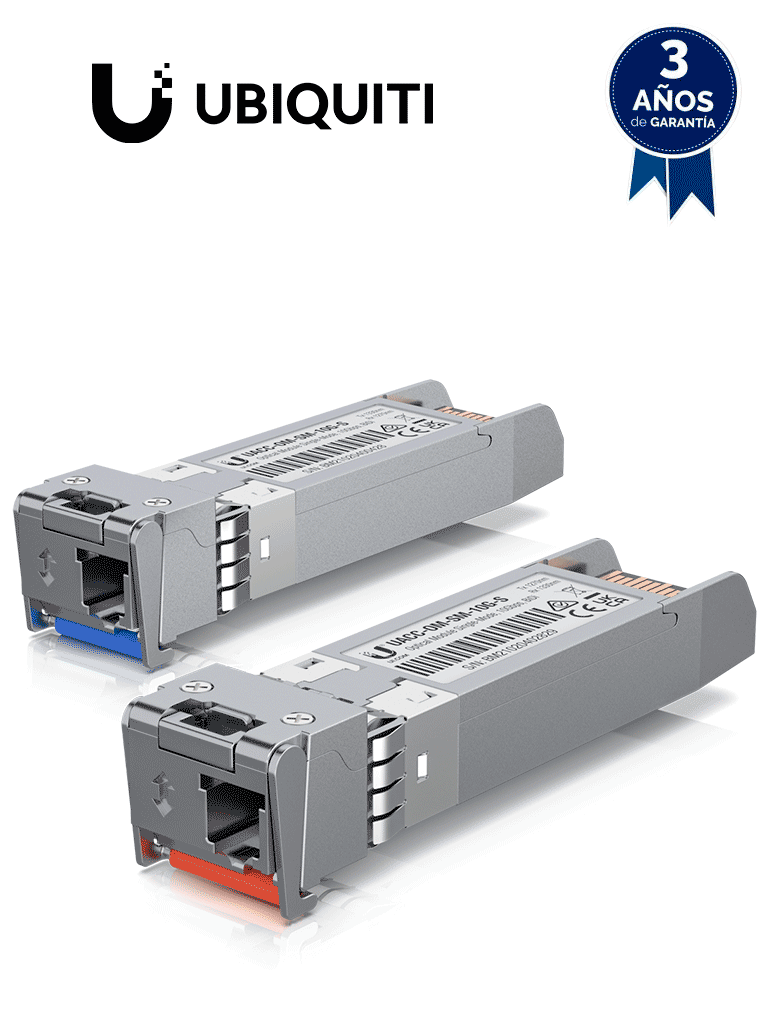 [UACC-OM-SM-10G-S-2] UBIQUITI UACC-OM-SM-10G-S-2 - Módulo SFP monomodo con transceptor mini GBIC, velocidad de hasta 10Gbps y conector tipo LC. Alcance de hasta 10km. #DicUBI