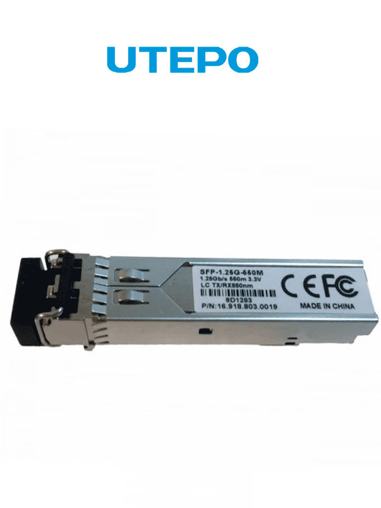 [SFP-1.25G-550M] UTEPO SFP125G550M - Transceptor de fibra óptica SFP multimodo, con conector LC, velocidad de 1250 Mbps y alcance de hasta 550 metros