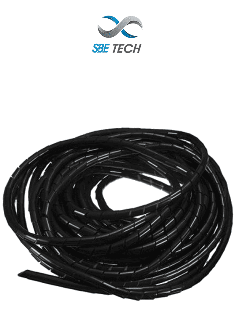 [SBE-ESPN12] SBE TECH CNESPN12 - Organizador de cable, espiral negro, 1/2 pulgada, rollo de 10 metros