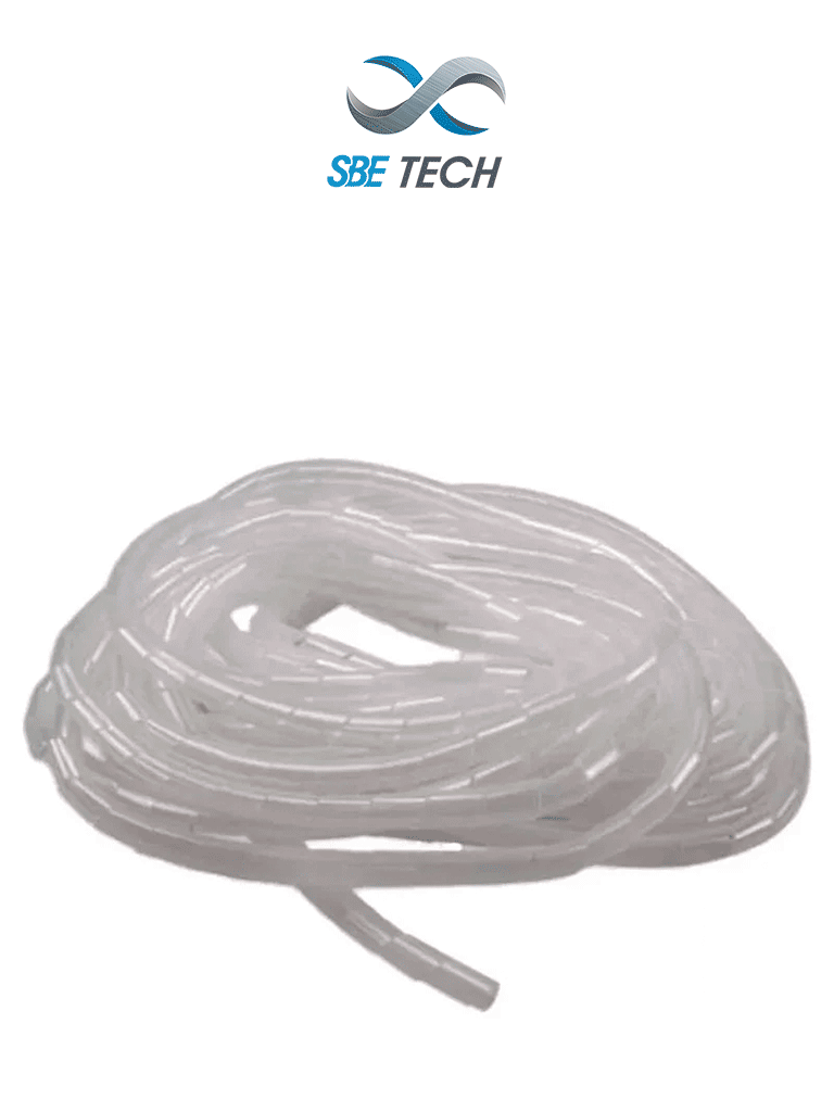 SBETECH SBEESP12 - Organizador de cable en espiral blanco, 1/2", 10 metros, en rollo