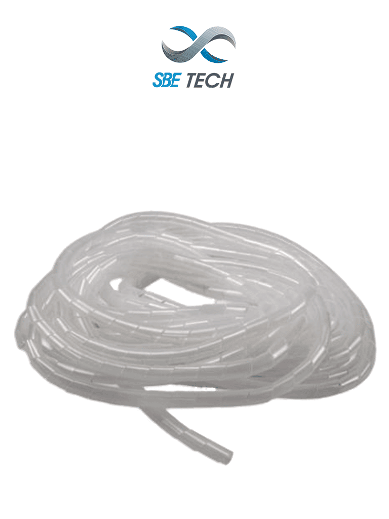 SBETECH SBEESP6 - Organizador de cables espiral, blanco, 1/4", 10 metros, en rollo