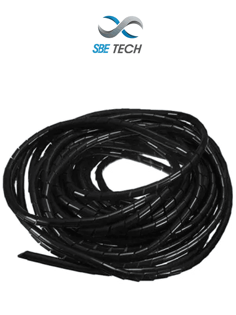 [SBE-ESPN6] SBE TECH SBEESPN6 - Organizador de cables espiral, negro, 1/4", 10 metros, en rollo
