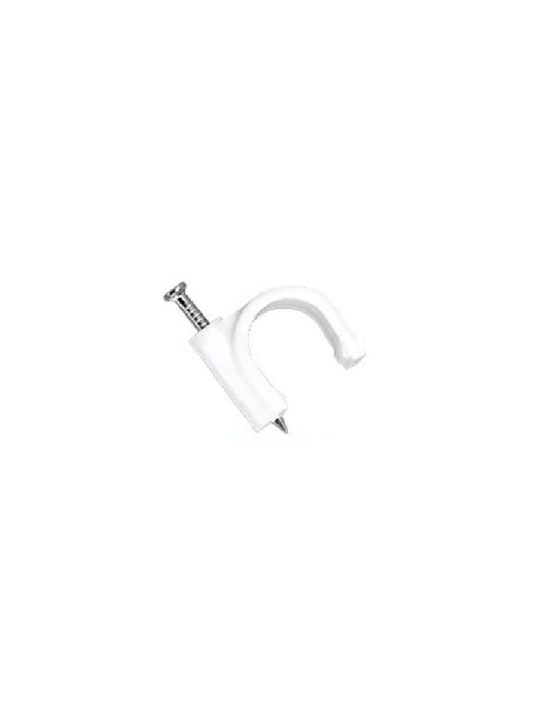 [LMG-NCC-5mm-W100] TCE LMG-NCC-5mm-W100 - Grapa de pared / Diámetro interno 5 mm / Altura 6 mm / Color blanco / Bolsa de 100 piezas#GRAPA
