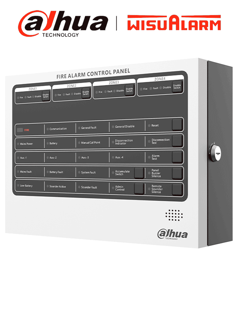 [DHI-HY-C102-4] DAHUA WISUALARM HY-C102-4 -Panel de Alarma Contra Incendios/ Convencional de 4 Zonas/ Hasta 32 Detectores por Zona/ 4 Contactos Secos/ Interfaz RS-485/ Ethernet/ Cumple Norma EN54-2,EN54-4/ IP30/Alimentación 90 V CA a 270 V CA#LoNuevo #Wisualarm #W1D #WDL