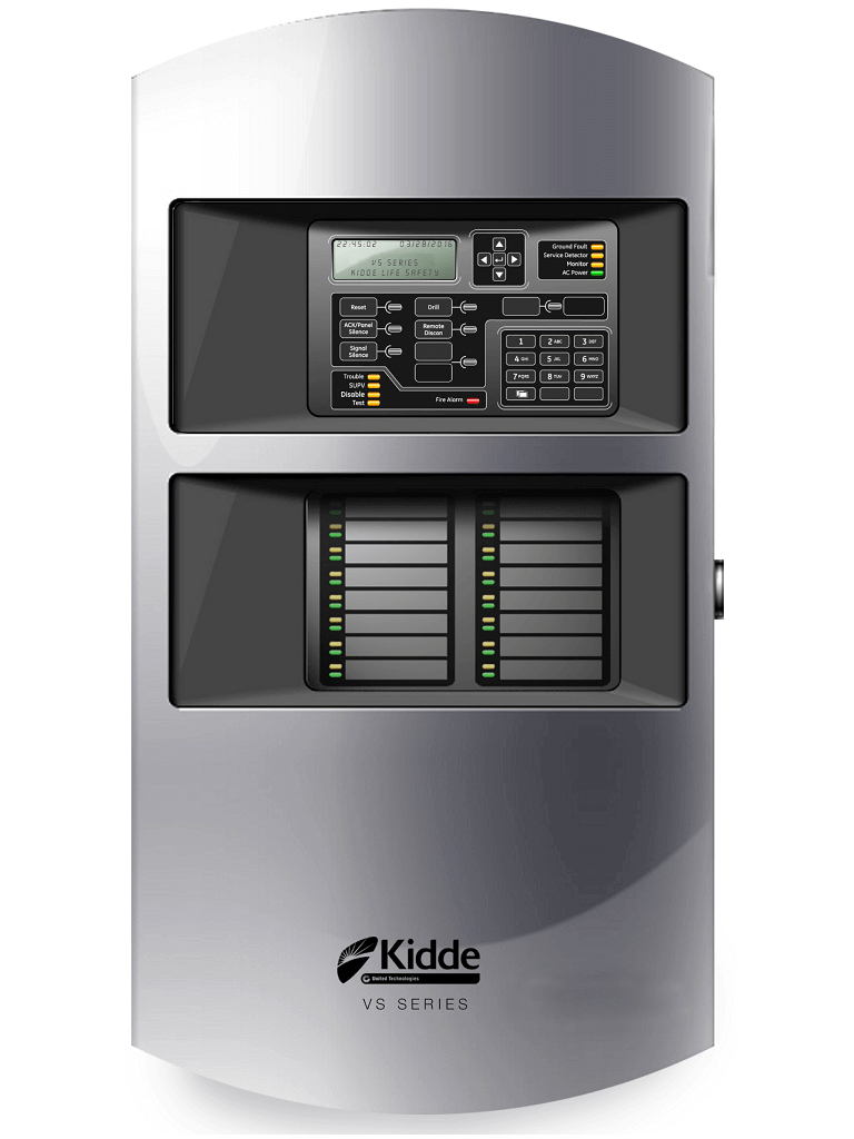 KIDDE F_VS4GSP - Panel de Incendio Direccionable / Sistema de hasta 4 Lazos con 1 Lazo de 250 Dispositivos Instalado / 110V / Gris / Español