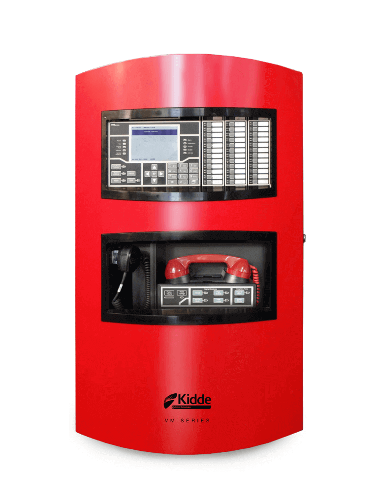 KIDDE VM1R - Sistema FACP con Interfaz de Usuario / CPU / 1 Lazo Direccionable / 4 NACs Clase B / Puerta Roja