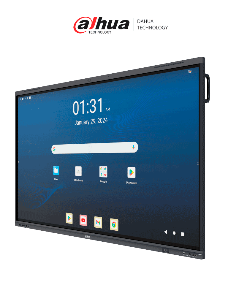 [DHI-LPH75-MC480-U] DAHUA DHI-LPH75-MC480-U-S - Pantalla Interactiva de 75” 4K UHD, con Android, cámara de 48MP, micrófono y altavoces integrados. Ideal para educación y oficinas, compatible con apps de google meet (Teams, Gmail, Youtube, Play store)/Certificación EDLA