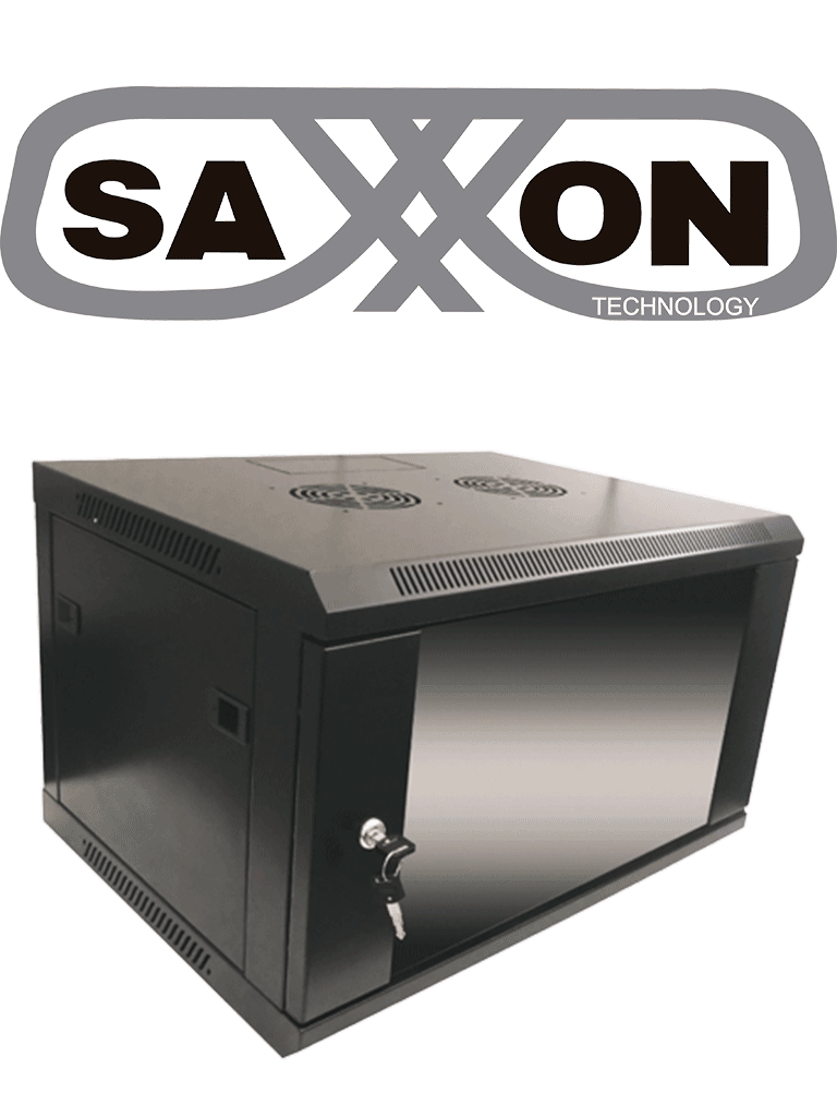 SAXXON SE540601 - Gabinete de pared de 6 UR, fijo, capacidad de carga de 60 Kg. dimensiones 57x45x37 cm. #MCI2 #TWCAB