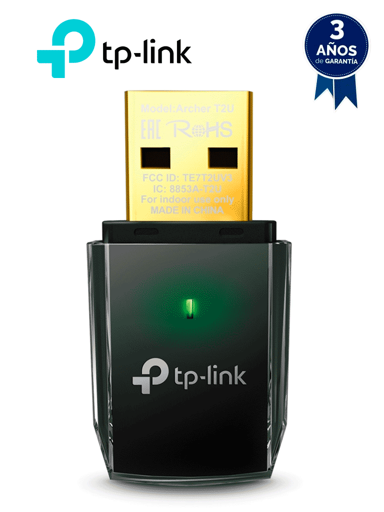 [ARCHERT2U] TP-LINK ARCHER T2U - Adaptador USB inalámbrico doble banda AC 600 Mbps.