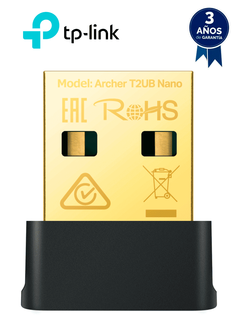 [ARCHERT2UBNANO] TP-LINK ARCHER T2UB NANO - Adaptador USB AC600 Nano Wi-Fi Bluetooth 4.2 , WiFi de alta velocidad: velocidades de hasta 600 Mbps con 200 Mbps en 2,4 GHz y 433 Mbps en 5 GHz , Estándares de cifrado WEP, WPA/WPA2/WPA3, WPA-PSK/WPA2-PSK, WPA3-SAE.