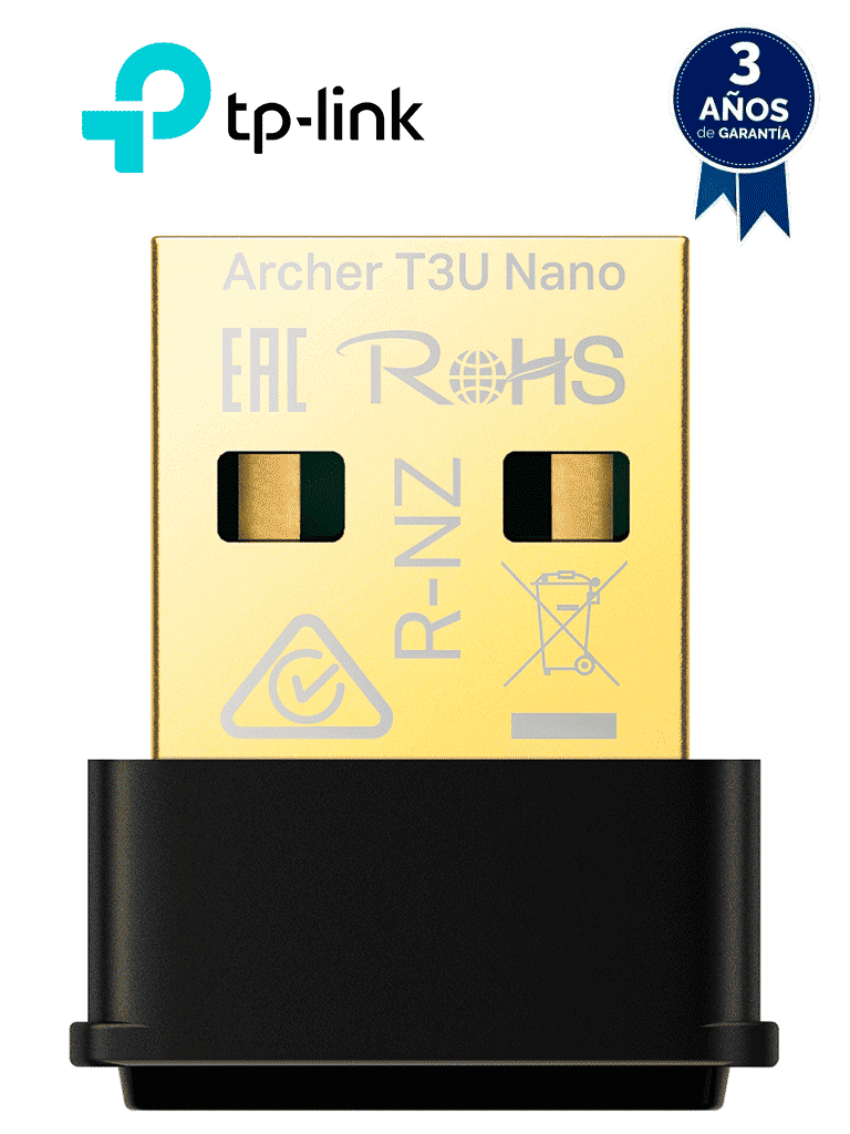 [ARCHERT3UNANO] TP-LINK ARCHER T3U NANO - Adaptador USB MU-MIMO inalámbrico nano AC1300 , velocidades de hasta 1300 Mbps con 400 Mbps en 2,4 GHz y 867 Mbps en 5 GHz , MU-MIMO .#TP9 #MCI1