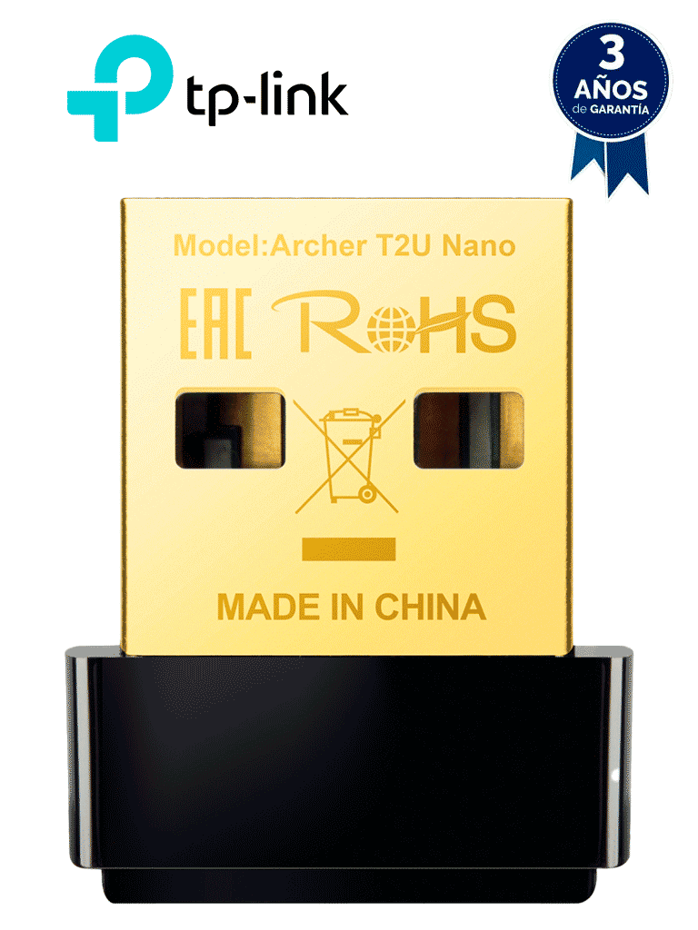 [ArcherT2UNano] TP-LINK Archer T2U Nano - Mini Adaptador USB inalámbrico de doble banda AC 600 Mbps con antena omnidireccional. #O1