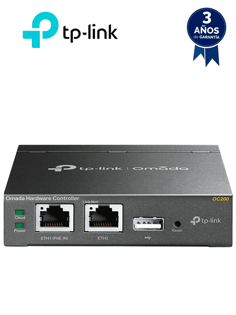 [OC200] TP-LINK OC200 - Controladora Omada para gestionar hasta 100 equipos Omada. Gestión desde la nube gratuita, actualizaciones masivas. 2 puertos Gigabit con PoE af/at. Versión Hadware 1.0