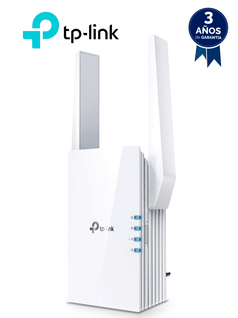 [RE505X] TP-LINK RE505X - Repetidor WiFi AX1500 con WiFi 6 de doble banda 2.4GHz (300Mbps) y 5GHz (1200Mbps), One Mesh, indicador inteligente de señal, modo punto de acceso, 2 antenas externas y 1 puerto Ethernet (RJ45) 10/100/1000Mbps