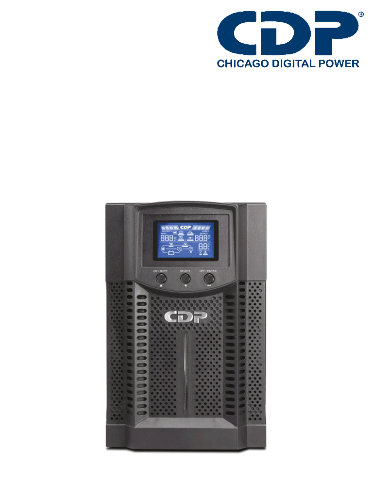 CDP UPO11-1 - UPS / 1000VA / 900W / torre / 4 Terminales de salida / Pantalla LCD / Baterias 12V a 9AH X 2 / Voltaje de entrada 120VCA #CDPDL