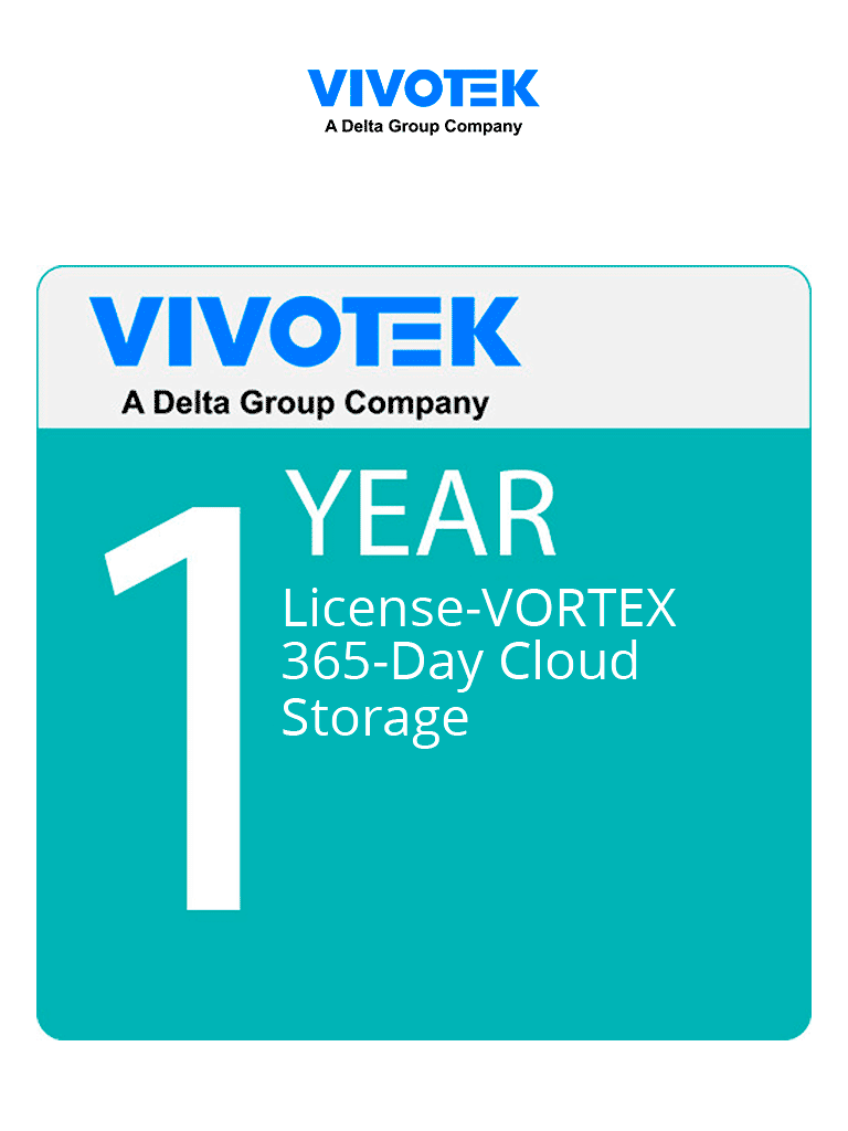 VIVOTEK VORTEX VX-CS365D-1Y - Licencia VORTEX de Almacenamiento en Nube por 1 Año, 365 dias de Almacenamiento para 1 cámara