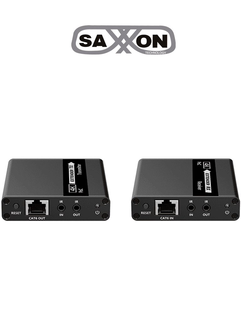 [LKV223P] SAXXON LKV223P - Kit extensor de video HDMI/ Resolucion 4K/ 60 Hz/ Hasta 70 metros con Cat6/ 6A/ 7 Cero latencia/ Loop HDMI/ Soporta HDR/ Infra rojo de 2 Vias/ Salida de audio/ Se energiza solo el transmisor
