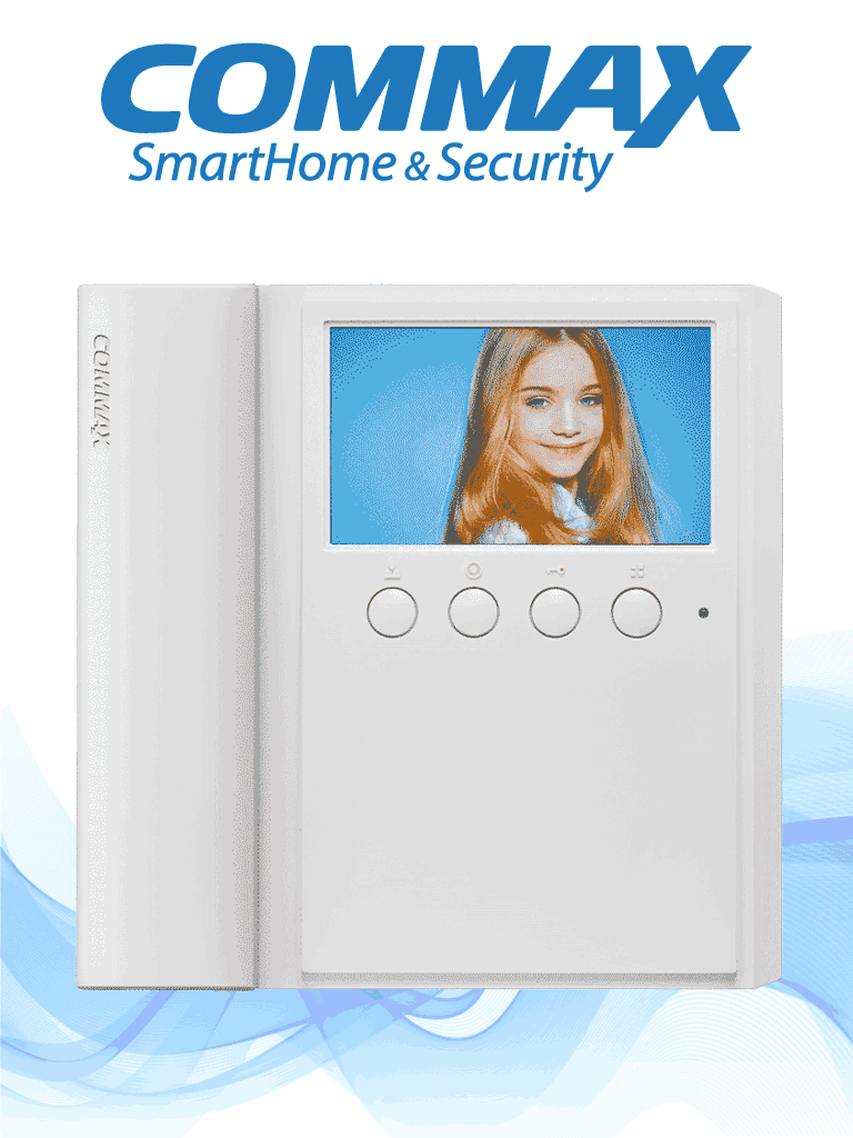 COMMAX CMV43A - Monitor de 4.3 pulgadas con auricular, conexión a 4 hilos con frentes de calle residencial DRC40K y departamental CMP4BCT para solución departamental #CMX