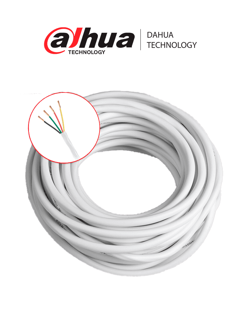 DAHUA CABLE RVV4- Rollo de Cable de 6 Metros/ 4 Hilos RVV/ para Videoporteros Analogicos/
