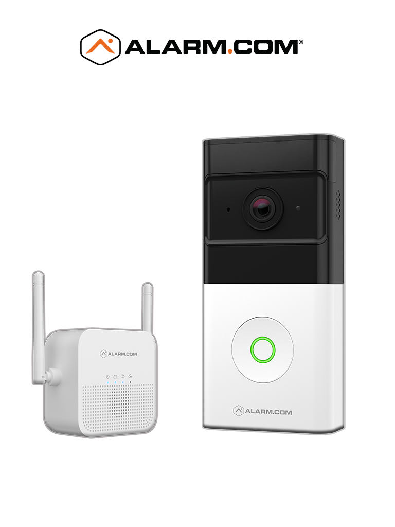 [PAKTVIDEOPORTERO] ALARM.COM VIDEO PORTERO CON TIMBRE - Timbre Inteligente con vídeo Portero Inalámbrico de alarm.com /Wi-Fi / IP66 /1080P / 160° apertura horizontal. Batería incluida. #Alarm.com #ENEALARM