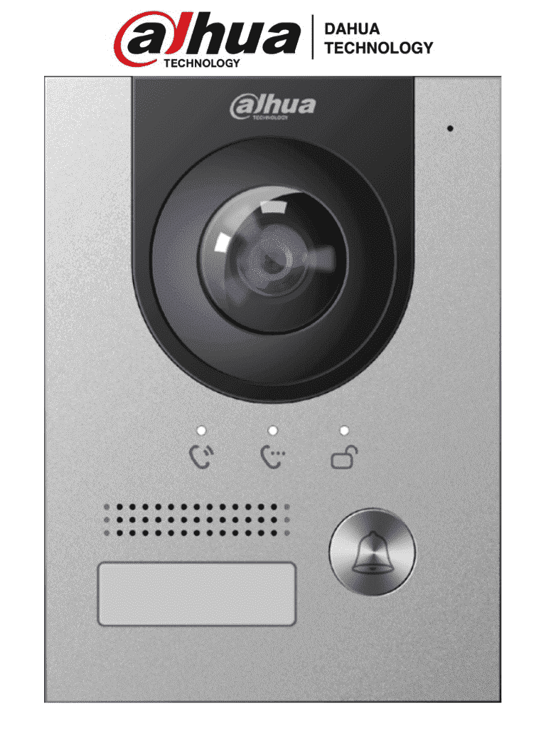 [DHI-VTO2202F-P] DAHUA VTO2202F-P - Frente de Calle para Videoportero IP/ Metálico/ Cámara de 2 Megapíxeles con 160 Grados de Apertura/ Protección IK07/ Exterior IP65/ Visión Nocturna/ PoE/ Indicador de Voz/ Apertura de Chapa/ #SMBEntradaVehicular