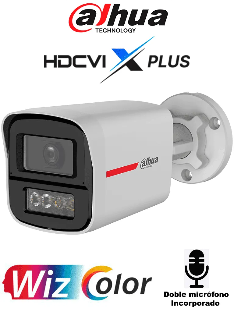 [DH-HAC-HFW1249XN-A-PRO] DAHUA DH-HAC-HFW1249XN-A-PRO -Cámara Bullet HDCVI 2MP WizColor/HDCVI X PLUS/ Video 24 Horas a Color/ Corrección de Distorsión de Imagen mediante IA/ Iluminador Inteligente/Hasta 50m de Dist de Ilumin/Doble Mic Incorp/ Campo de Visión de Hasta101°#WZ #ZDW